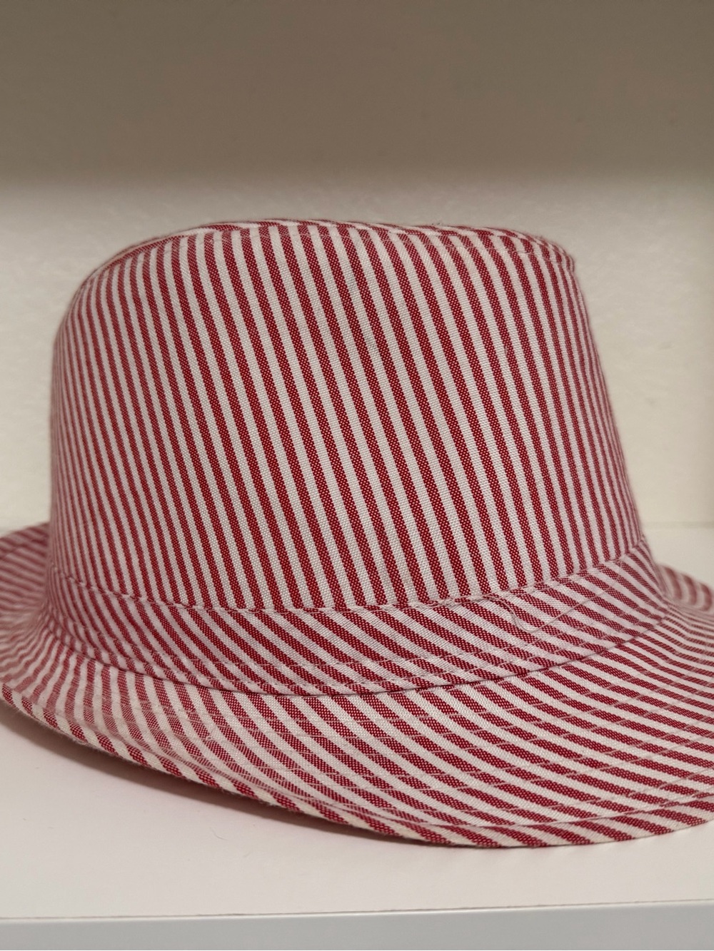 Red and White Striped Fedora